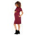 Těhotenské šaty ve stylu mikiny s prostorem na kojení model 1581 bordové