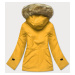 Žlutá dámská zimní bunda s kapucí (J9-066)
