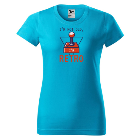 DOBRÝ TRIKO Dámské tričko s potiskem I´m retro Barva: Tyrkysová