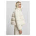 Ladies Short Peached Puffer Jacket - whitesand