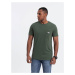 Ombre Clothing Trendy tričko s ozdobnou kapsou olivové V4 TSCT-0109