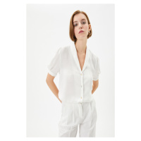 Koton Women's Off-Shoulder White Shirt