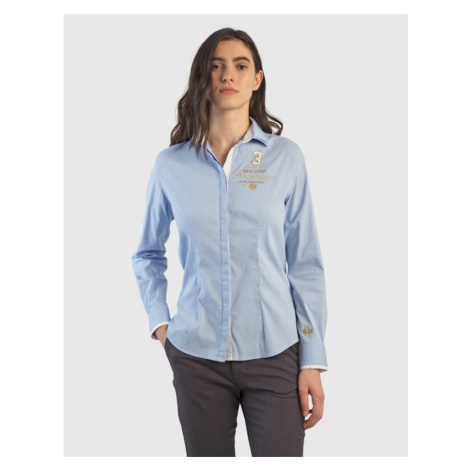 Košile la martina woman shirt l/s silky poplin modrá