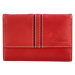 Menší dámská kožená peněženka s prošíváním Silvestro, červená