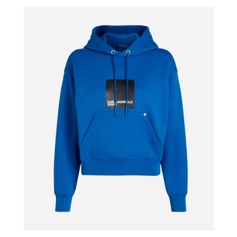 Mikina karl lagerfeld jeans klj regular logo hoodie modrá