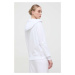 Bavlněná mikina Versace Jeans Couture dámská, bílá barva, s kapucí, aplikací, 76HAIT02 CF01T