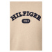 Dětský bavlněný svetr Tommy Hilfiger béžová barva, lehký