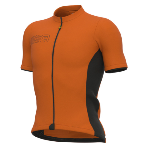 ALÉ Cyklistický dres s krátkým rukávem - SOLID COLOR BLOCK - oranžová