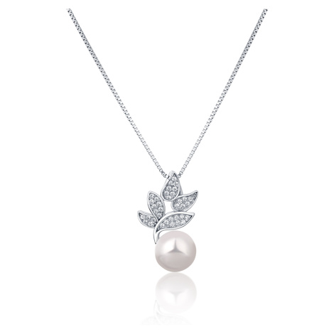 JwL Luxury Pearls Překrásný stříbrný náhrdelník s pravou perlou a zirkony JL0785 (řetízek, přívě