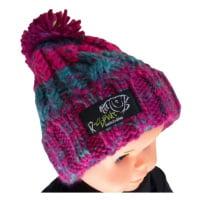 R-spekt dětský kulich maxi pompom beanie modrovínový