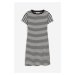 H & M - Žebrované tričkové šaty - černá