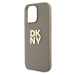 PU Leather Stack Logo Wrist Strap Zadní Kryt pro iPhone 15 Pro Beige DKNY