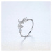 GRACE Silver Jewellery Stříbrný prsten se zirkony Olivová ratolest, stříbro 925/1000 P-SR0276-J8