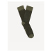 Khaki pánské pruhované ponožky Celio Vicaire