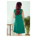 KARINE - Zelené dámské trapézové šaty s asymetrickým plisováním 308-1