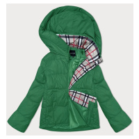 Volná zelená dámská bunda s kapucí Miss TiTi (2360)