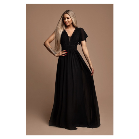 Eva & Lola Černé společenské šifonové šaty