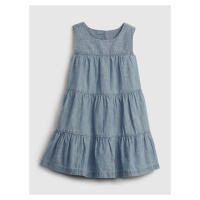 Modré holčičí dětské šaty tiered dress