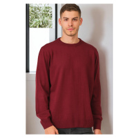 V0091 DEWBERRY MEN'S OVERSIZE SWEATER-PLAIN BURGUNDY