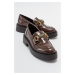 LuviShoes UNTE Coffee Turning Women's Loafers