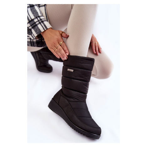 teplé boty na klínku Černé Calena Kesi