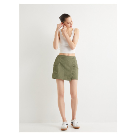 Koton Parachute Fabric Short Skirt With Cargo Pocket