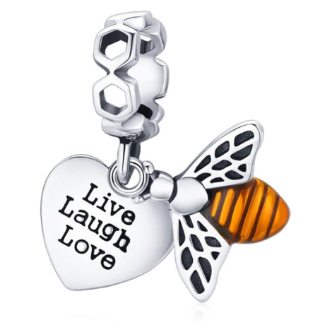 Stříbrné přívěsky příroda - včela, med LOAMOER