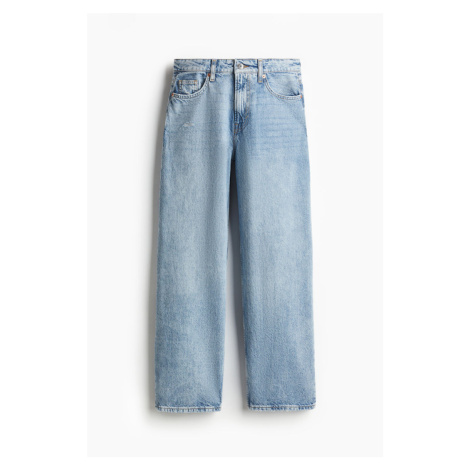 H & M - Džíny Petite Length Baggy High - modrá H&M