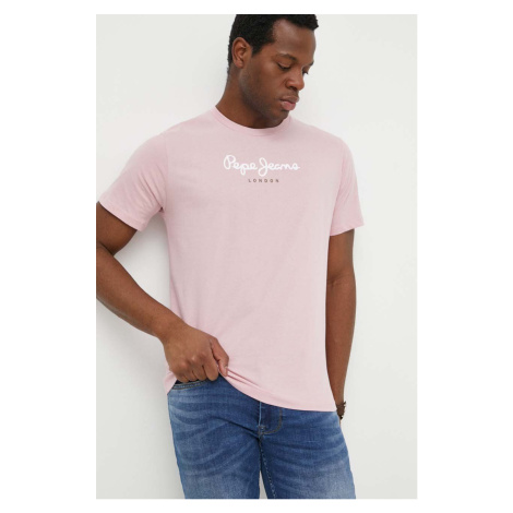Bavlněné tričko Pepe Jeans Eggo růžová barva, s potiskem