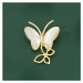 Éternelle Perleťová brož se zirkony Cecilie - motýl B7246-X2292-1-150 Zlatá
