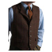 Vlněná pánská vesta k obleku Tweed