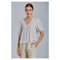 TOP GANT D2. PUFF SLEEVE SS TOP bílá