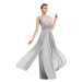 luxusní dlouhé šedivé plesové šaty na ramínka Donatella
