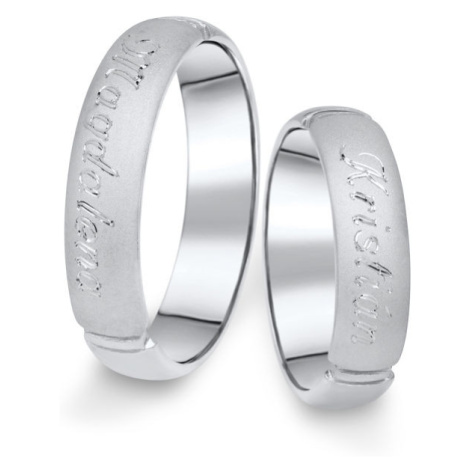 Snubní prsteny z bílého zlata, pár - 04