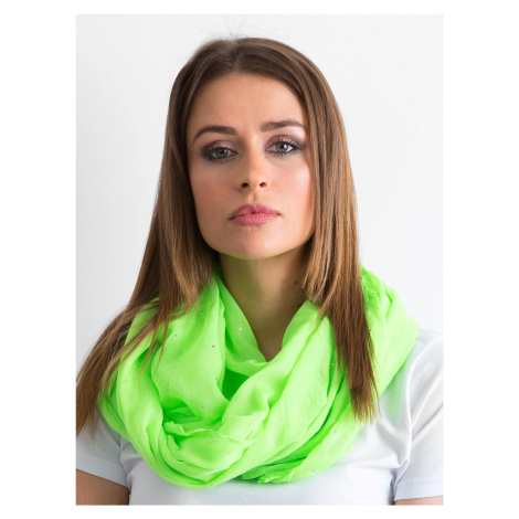 Fluo zelený šátek s kamínky Fashionhunters