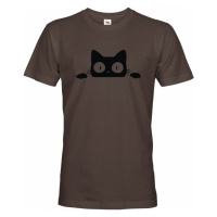 Pánské tričko s vykukující kočkou  - ideální dárek pro milovníky koček