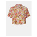 Hnědo-krémová květovaná krátká košile Noisy May Nika