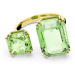 Swarovski Luxusní otevřený prsten se zelenými krystaly Millenia 5619626 58 mm
