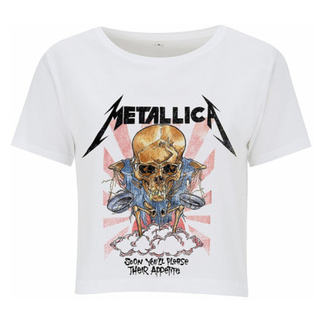 Metallica crop tričko, Scales White Cropped Top, dámské Probity Europe Ltd
