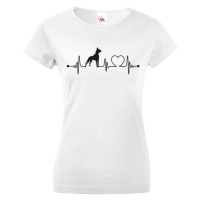 Dámské tričko pro milovníky zvířat - Dobrman - dárek na narozeniny