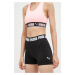 Tréninkové šortky Puma Strong černá barva, s potiskem, high waist, 521651