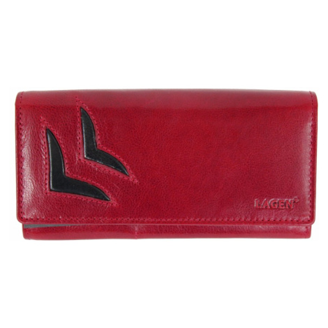 Lagen Dámská kožená peněženka 26011/T červeno-černá