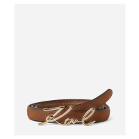 Opasek karl lagerfeld k/signature sm buckle belt sudan brown