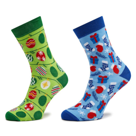 Sada 2 párů vysokých ponožek unisex Rainbow Socks Rainbow Chic