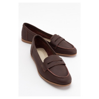 LuviShoes F02 Brown Skin Women's Flats From Genuine Leather.