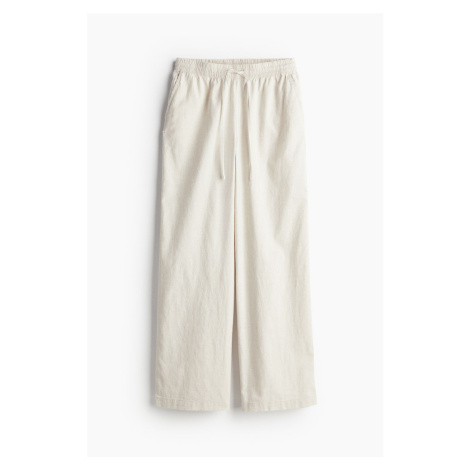 H & M - Kalhoty z lněné směsi - béžová H&M