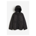 H & M - Prošívaná bunda's kapucí - černá