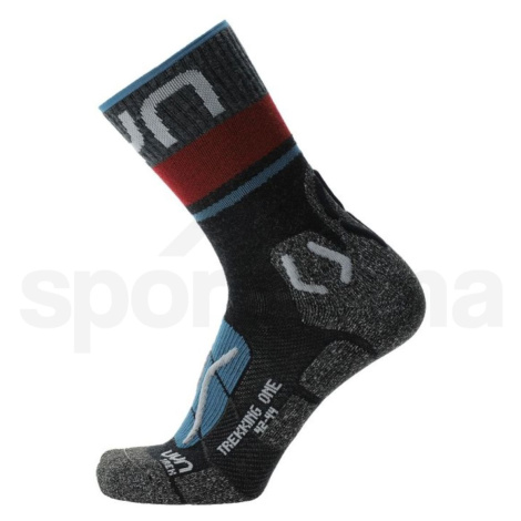 Pánské trekingové ponožky UYN Trekking One Merino Socks M S100276G036 - anthracite/blue/red /47