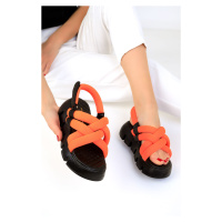 Soho Black-Orange Women's Sandals 19182