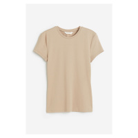 H & M - Přiléhavé tričko z mikrovlákna - hnědá
